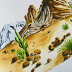 Western Mountain Landscape Colorful Art Print 5x7