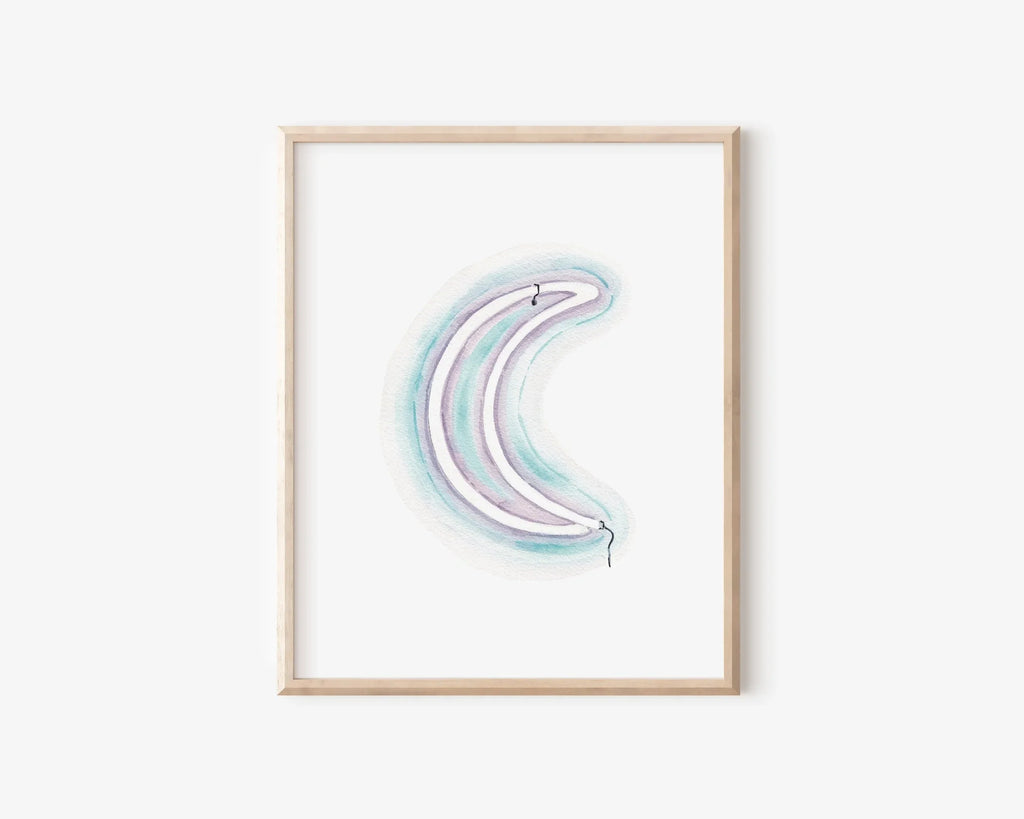 Neon Moon Art Print 8x10