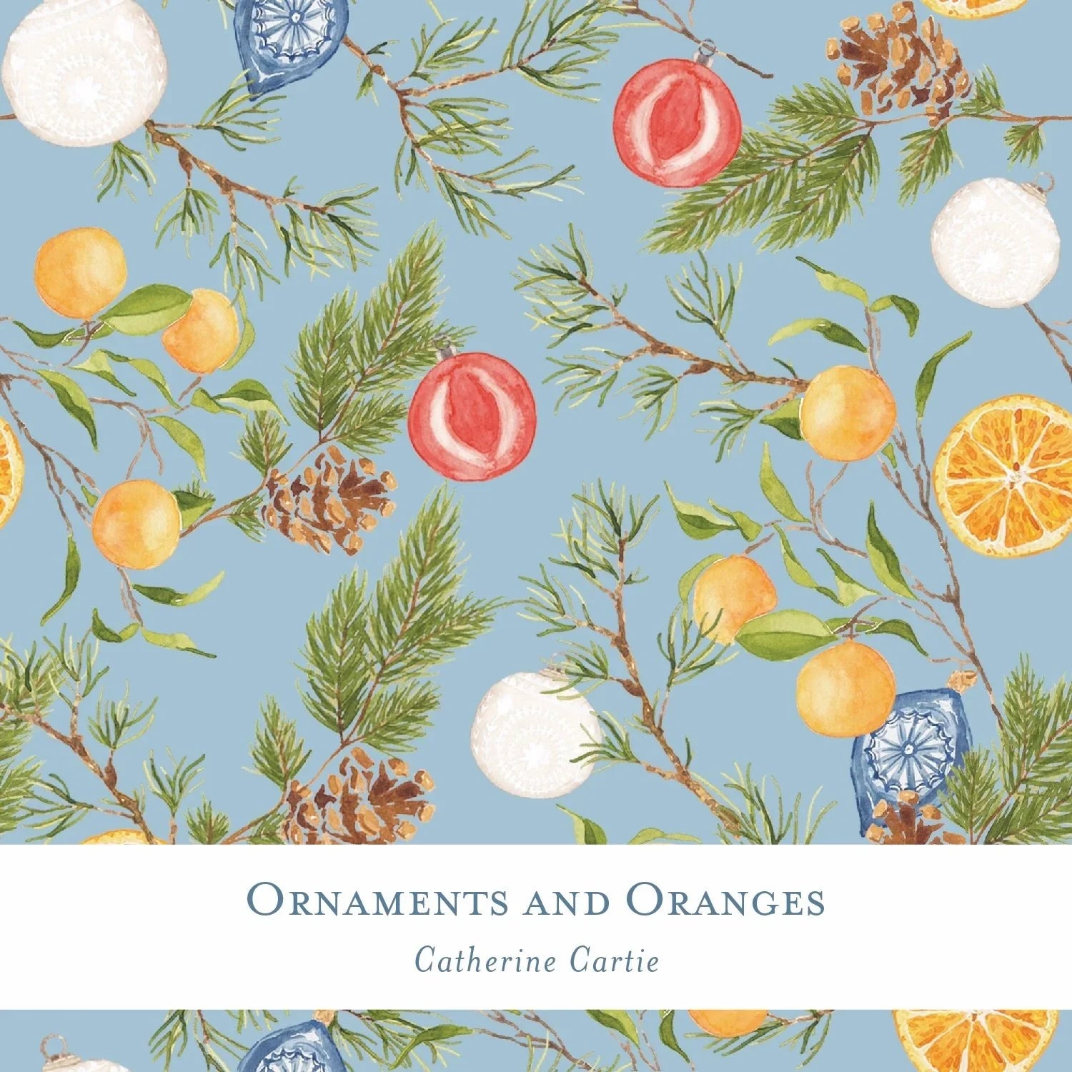 Gift Wrap - Ornaments and Oranges