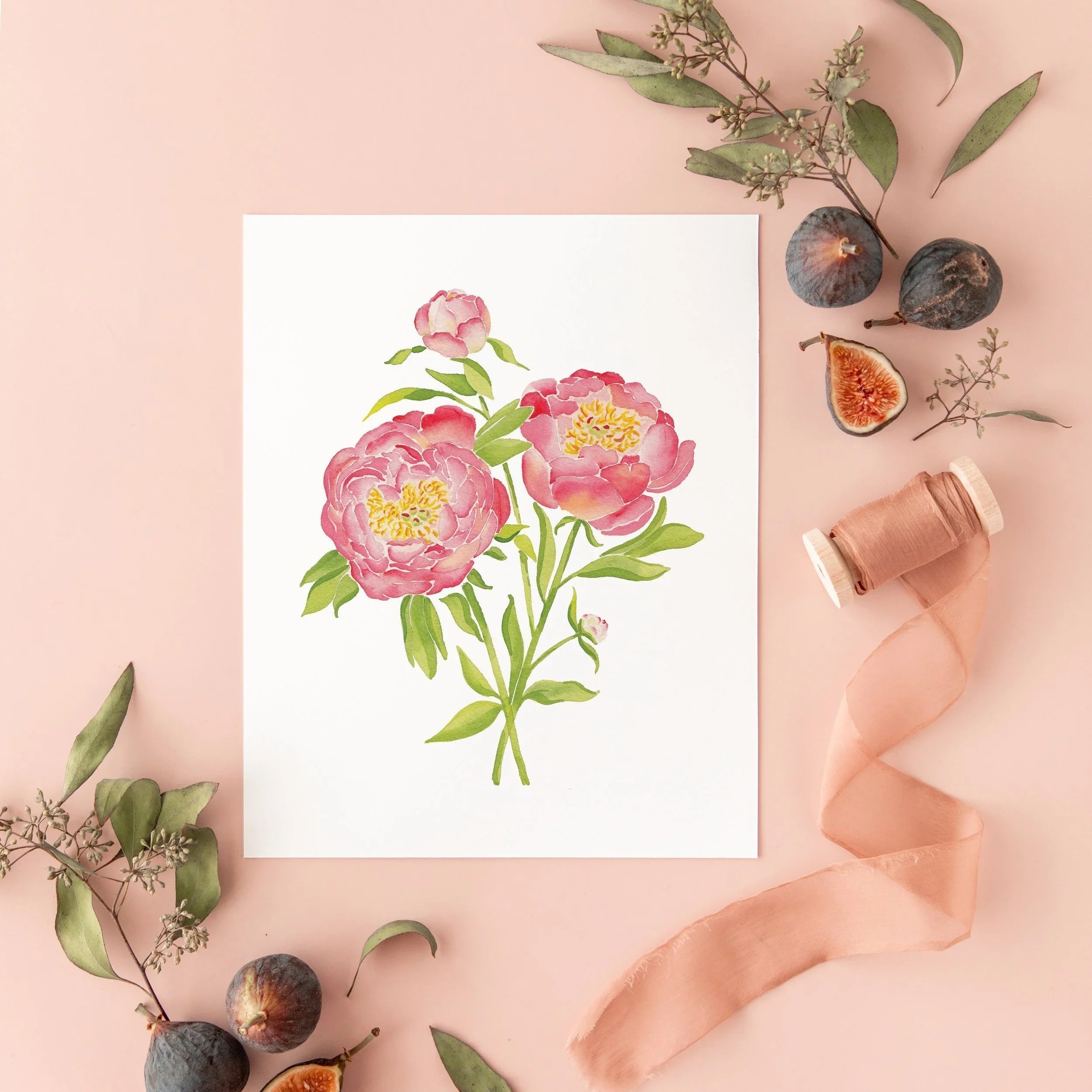 Botanical Art Prints 8x10 - Peony