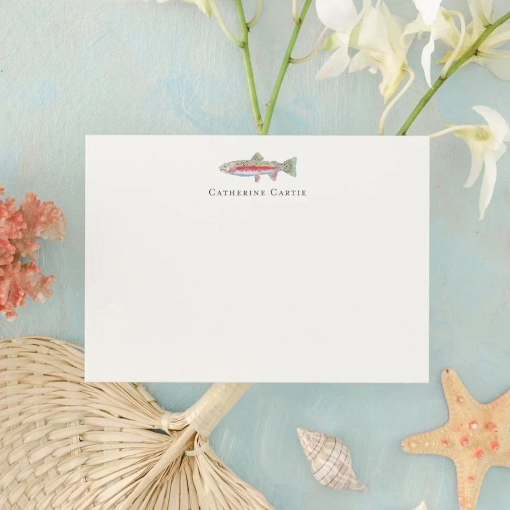 Personalized Trout Flat Notecards