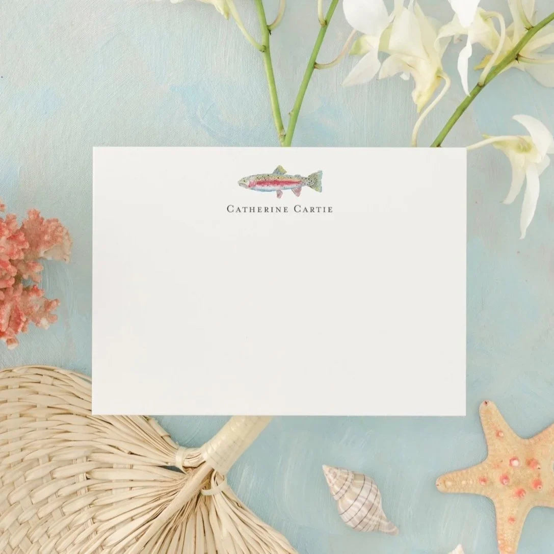 Personalized Trout Flat Notecards