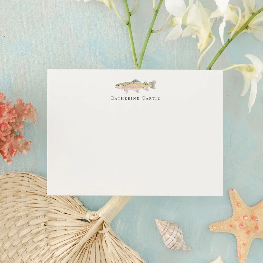 Personalized Trout Flat Notecards