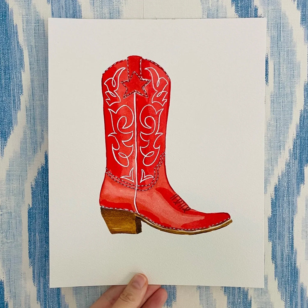 Red Boot Acrylic Art Block