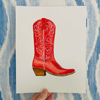 Red Boot Acrylic Art Block