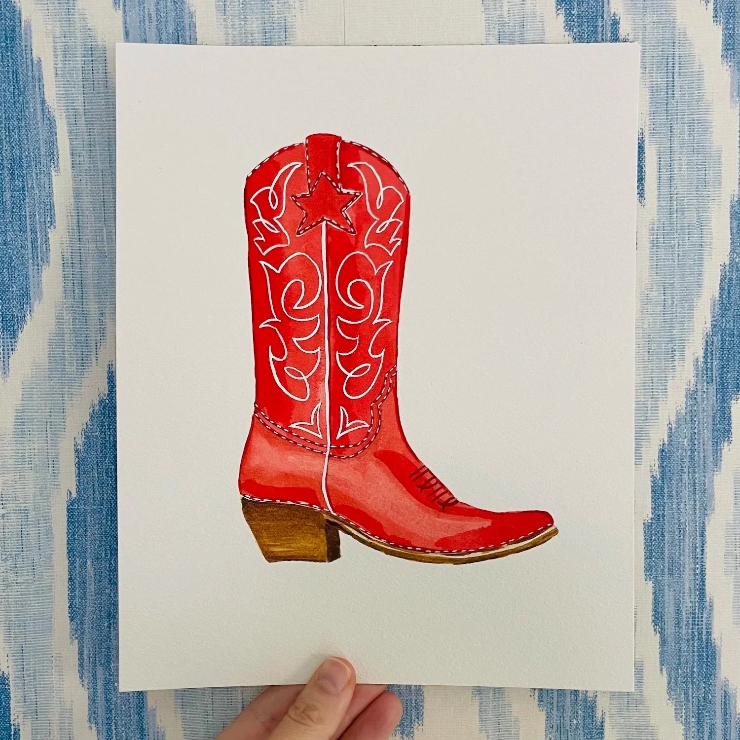Red Boot Acrylic Art Block
