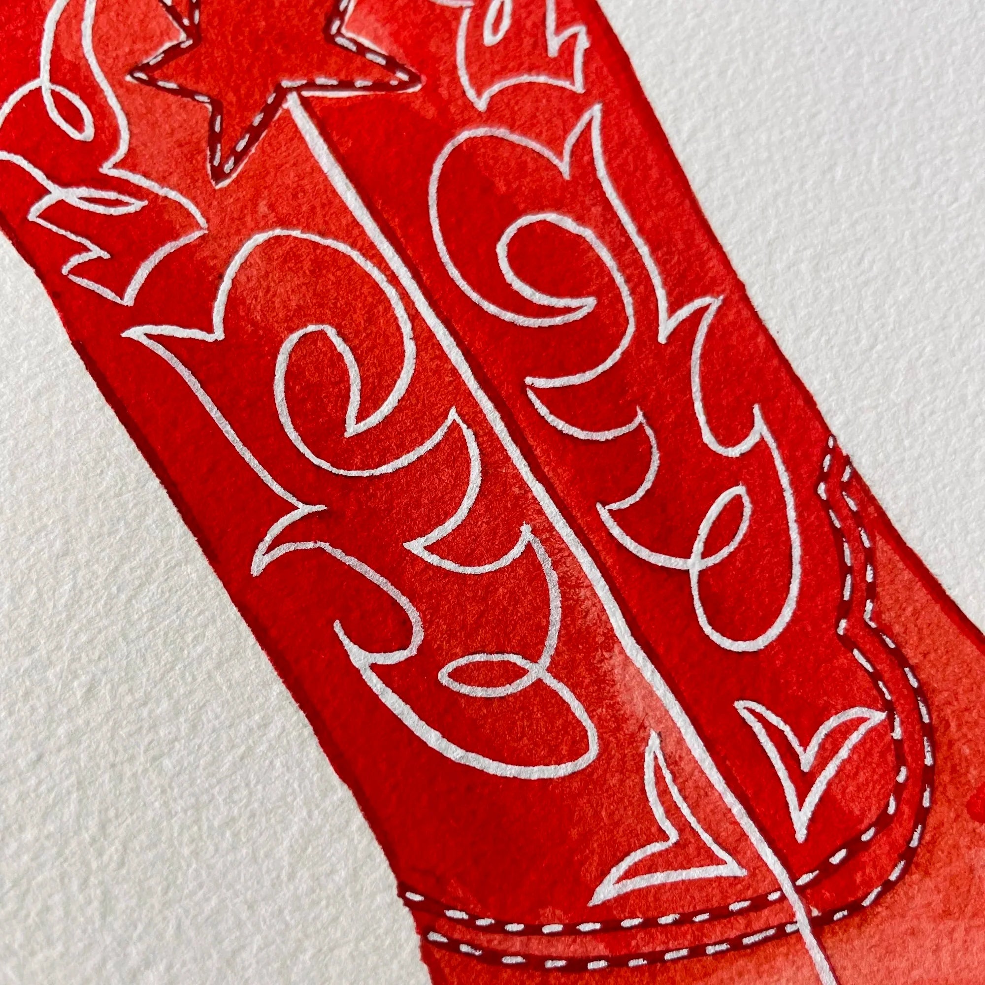 Red Boot Art Print 8x10