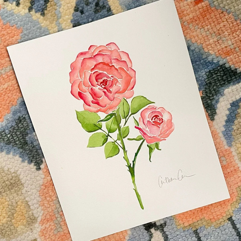 Botanical Original Painting - Rose