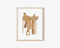 Western Saddle Art Print 8x10