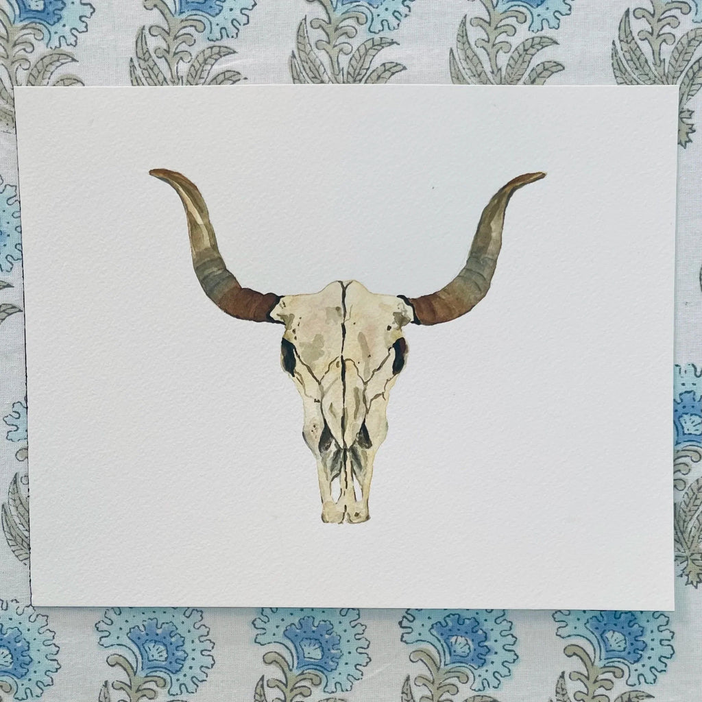 Cow Skull Acrylic Art Block