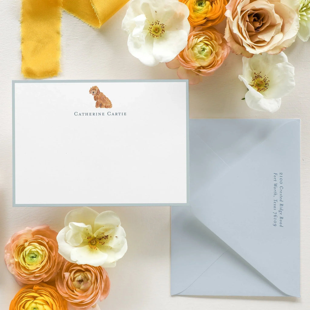 Personalized Dog Flat Notecards