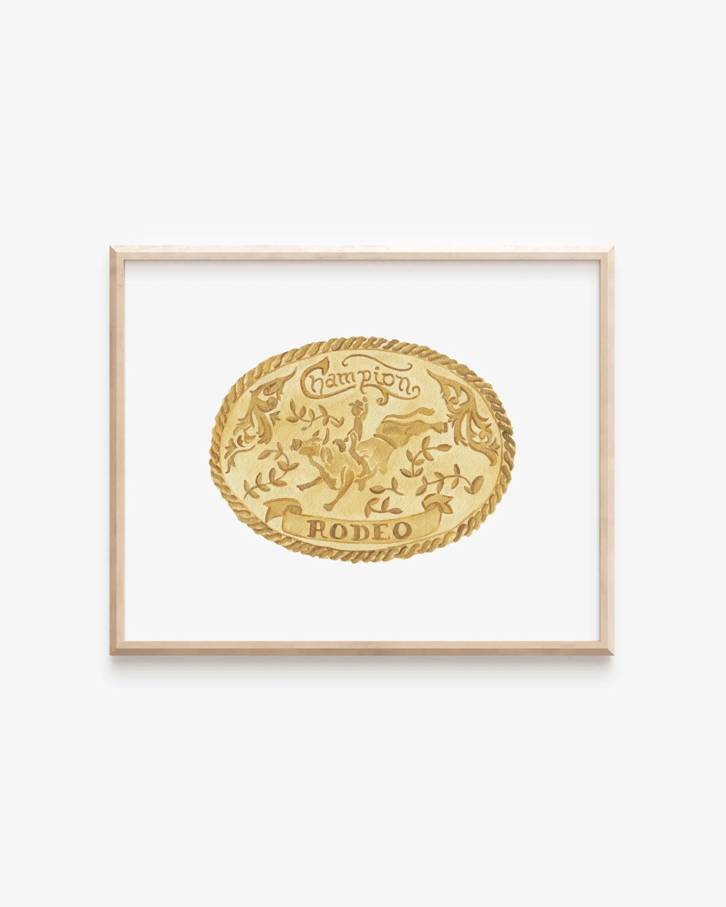 Trophy Belt Buckle Art Print 8x10