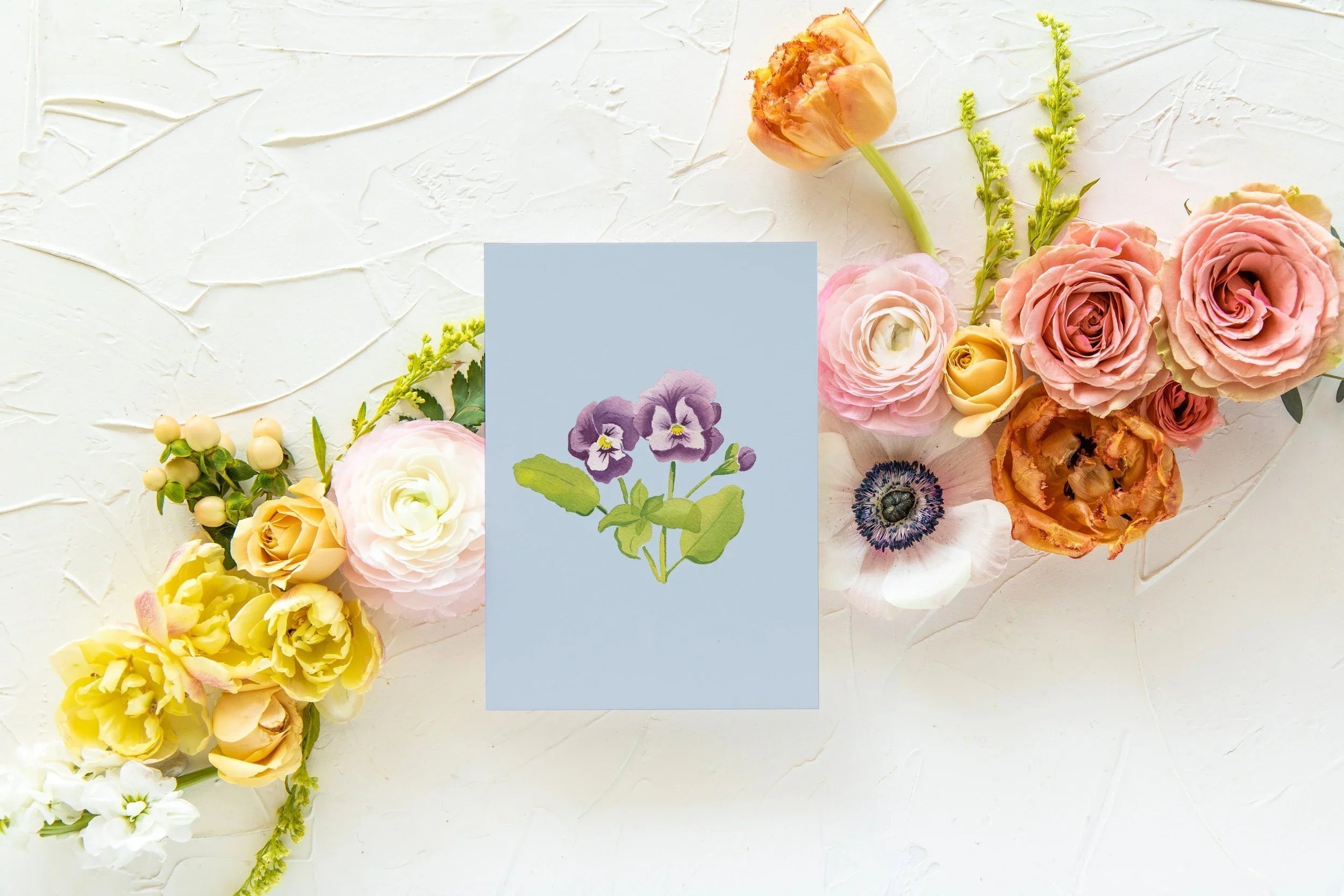 Blue Botanical 5x7 Prints - Violet